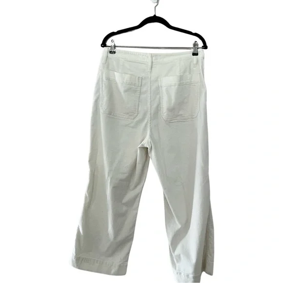 MADEWELL Ermett Crop Corduroy White High Waist White Pants Sz 31